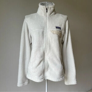 Patagonia Full-Zip Re-Tool Fleece Jacket soft fur pockets cowl neck cream size S